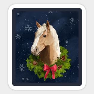 Snowy Holiday Horse Sticker